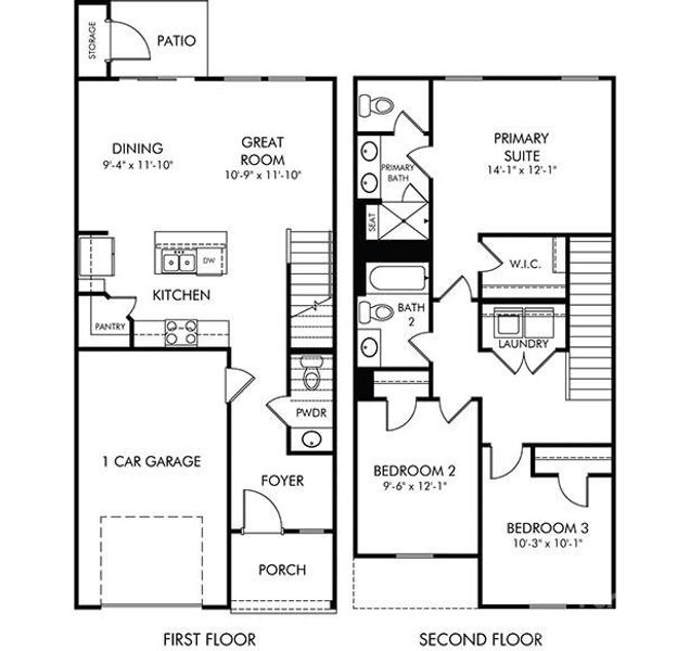 2D floor plan layout of this home in , Fort Mill, SC (Image 2). 2D floor plan layout of this home in , Fort Mill, SC (Image 2).