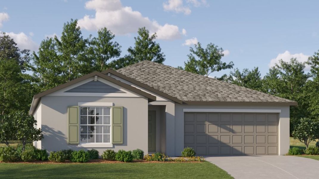Front exterior of a new home in North Park Isle, Plant City, FL, highlighting curb appeal (Image 1). Front exterior of a new home in North Park Isle, Plant City, FL, highlighting curb appeal (Image 1).