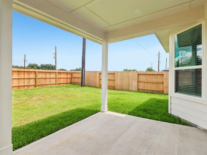 Exterior details and patio area of a home in Sanford Farms - Premier Series, Waller (Image 23).