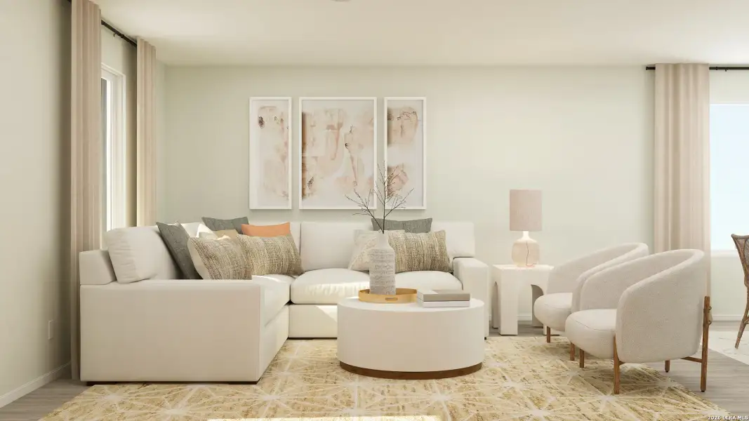 Furnished interior view inside a new home in Tres Laurels, San Antonio (Image 16). Furnished interior view inside a new home in Tres Laurels, San Antonio (Image 16).