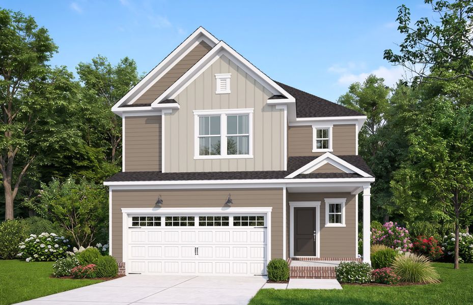 Representative exterior photo of a completed home built from the Harris by Pulte Homes in Broadmoor, Wake Forest, NC (Image 20).