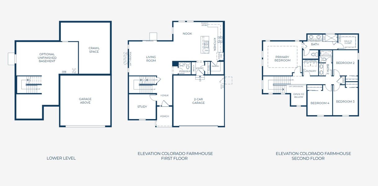 2D floor plan layout for the Plan 4005 by New Home Co. in The Legacy Collection at Talon Pointe, Thornton, CO (Image 3).