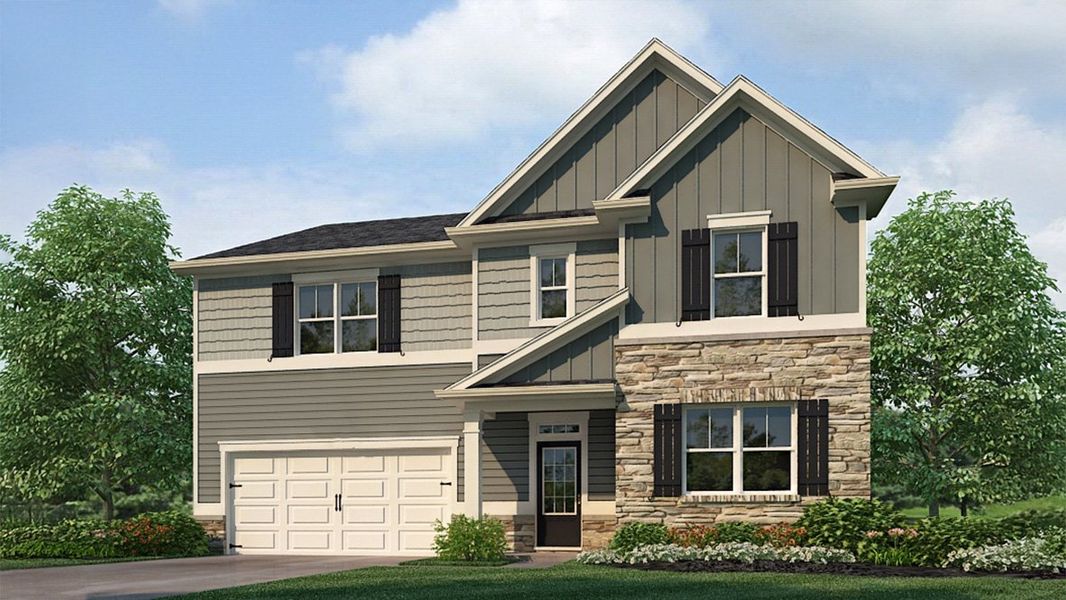 Representative exterior photo of a completed home built from the HALTON by D.R. Horton in Lost Creek, Dallas, GA (Image 23).