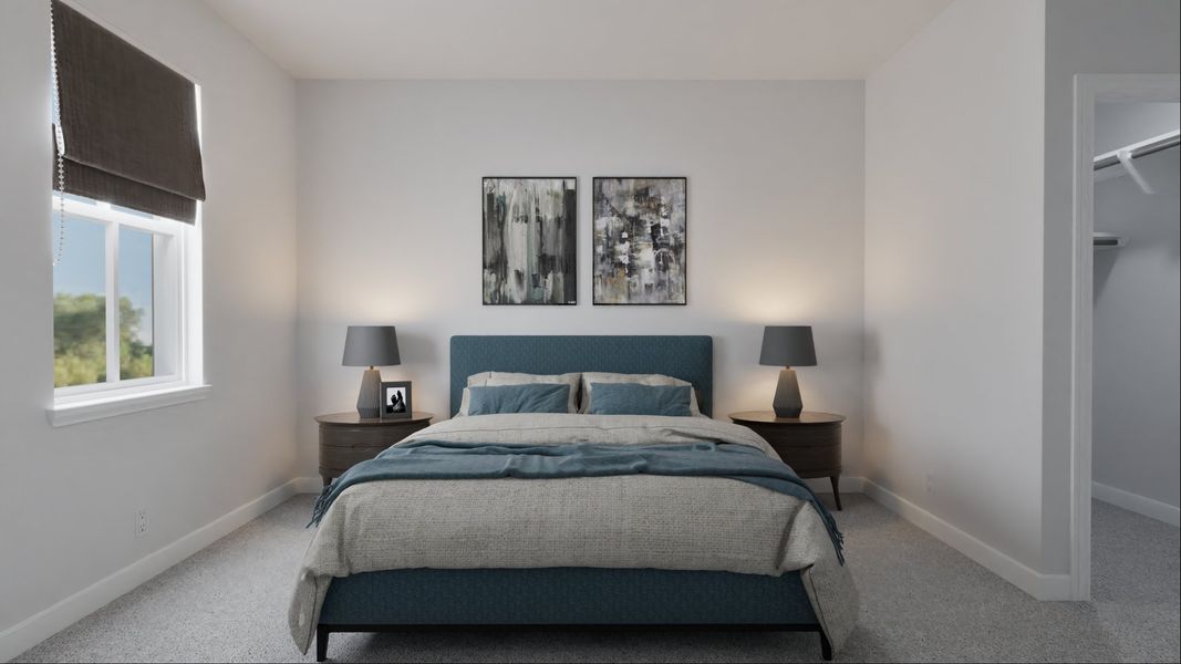 Furnished interior view inside a new home in 6 Creeks, Kyle (Image 8).