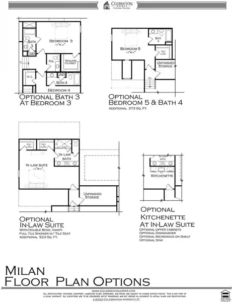 2D floor plan layout for the Milan by Celebration Homes in Annecy, Nolensville, TN (Image 18).