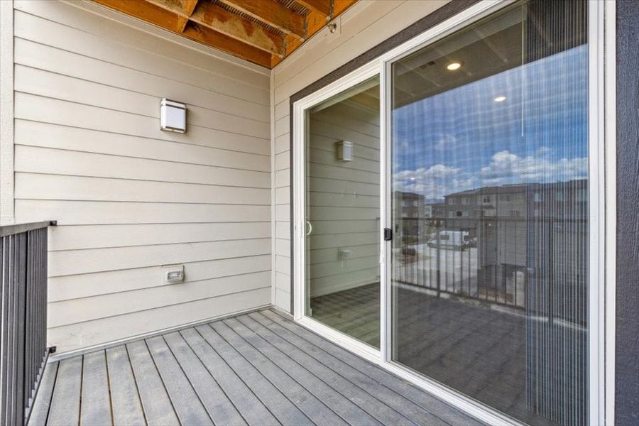 A house with a glass door.