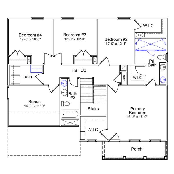 2D floor plan layout of this home in Hanes Lake, Winston-Salem, NC (Image 3).