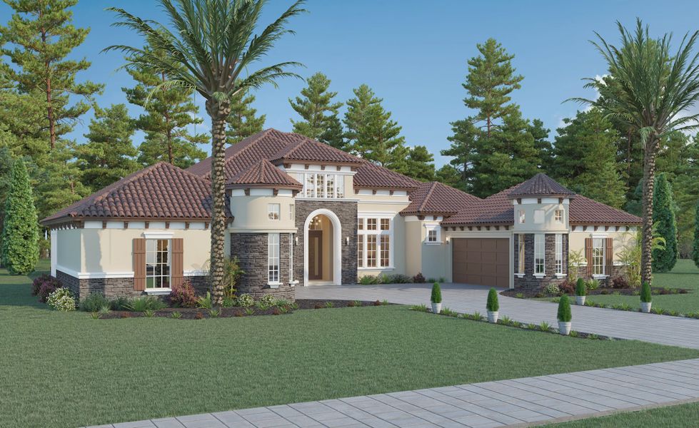 Representative exterior photo of a completed home built from the Monaco by ICI Homes in Plantation Bay, Ormond Beach, FL (Image 6).