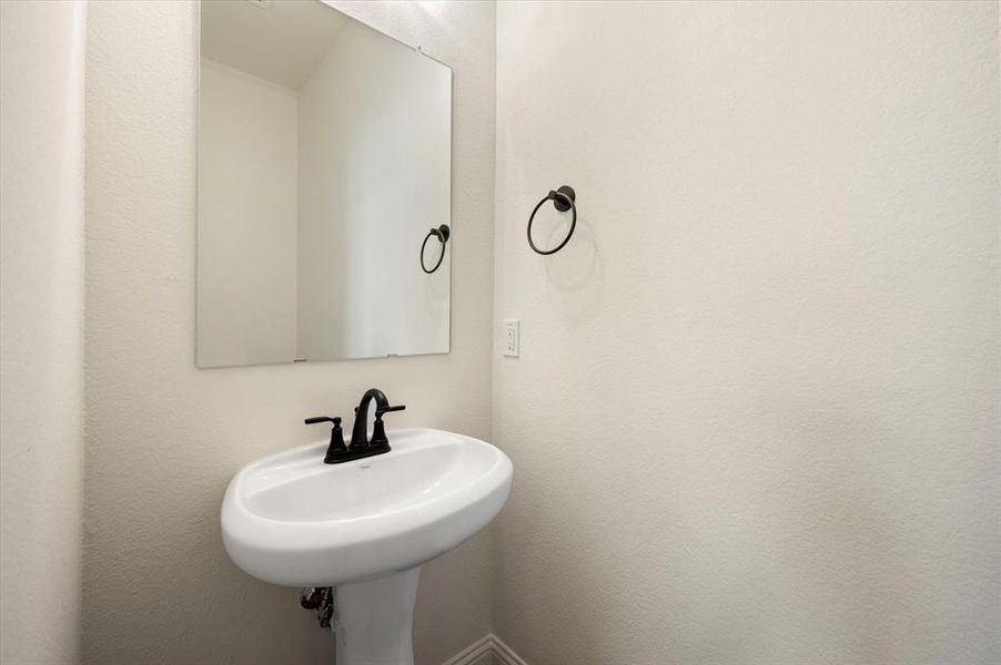 Interior of Powder Bath with Pedestal Sink