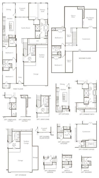 2D floor plan layout for the Hidalgo by Milestone Community Builders in Sauls Ranch, Round Rock, TX (Image 3).