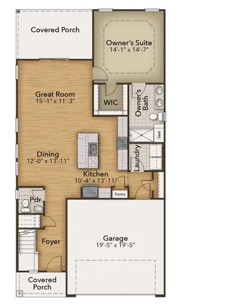 2D floor plan layout of this home in Terrapin, Leland, NC (Image 4).