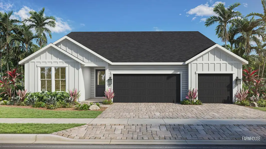 Front exterior of a new home in Haven at Diamond Springs, Jacksonville, FL, highlighting curb appeal (Image 1). Front exterior of a new home in Haven at Diamond Springs, Jacksonville, FL, highlighting curb appeal (Image 1).