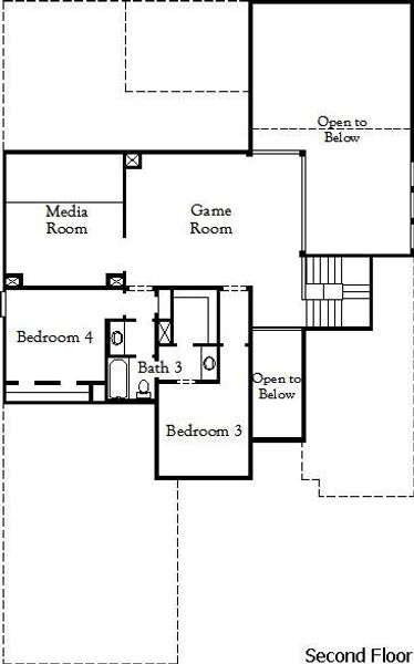 2D floor plan layout of this home in Saddle Star Estates, Rockwall, TX (Image 4).