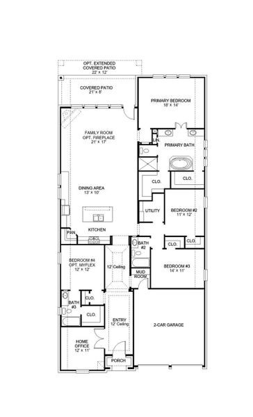 2D floor plan layout of this home in Everly, Hockley, TX (Image 3).