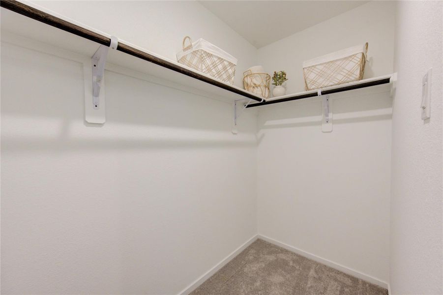Spacious walk-in closet offering ample storage and organization space