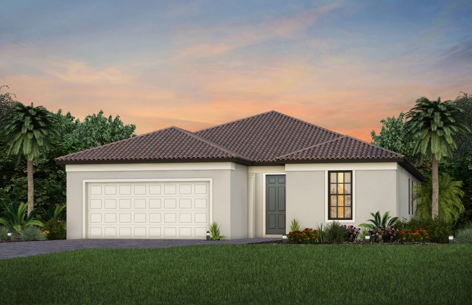Representative exterior photo of a completed home built from the Mystique by Pulte Homes in Sapphire Point at Lakewood Ranch, Lakewood Ranch, FL (Image 6).