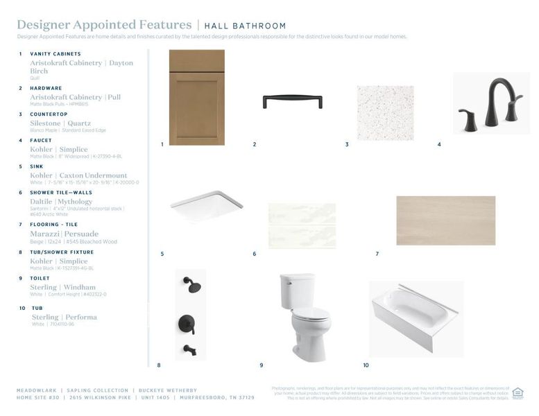 Sample of building materials used in homes in Meadowlark, Murfreesboro (Image 12).