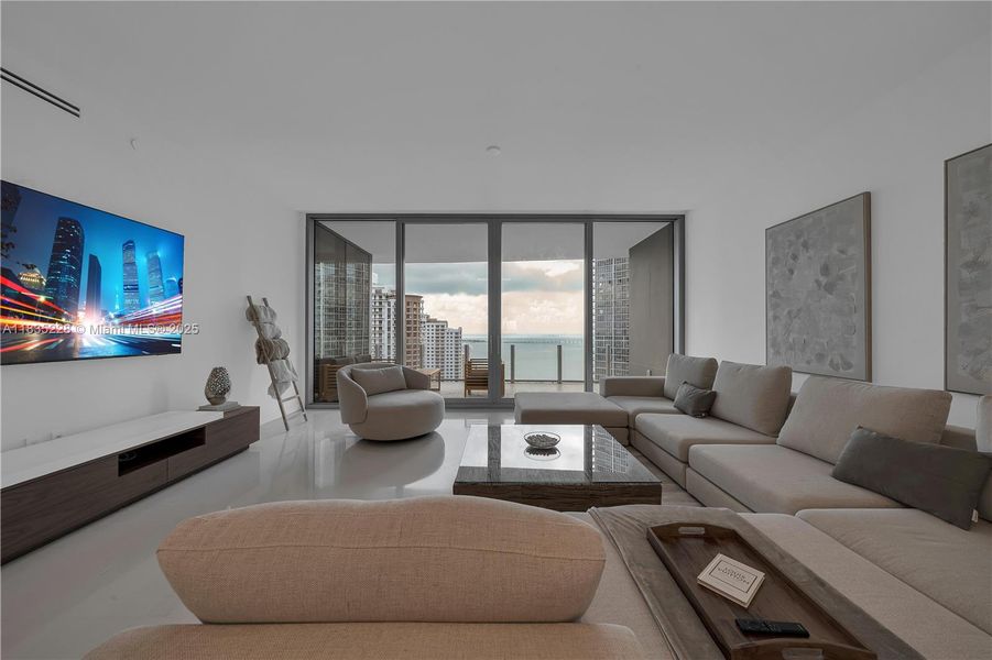 Furnished interior view inside a new home in Aston Martin Residences, Miami (Image 40).