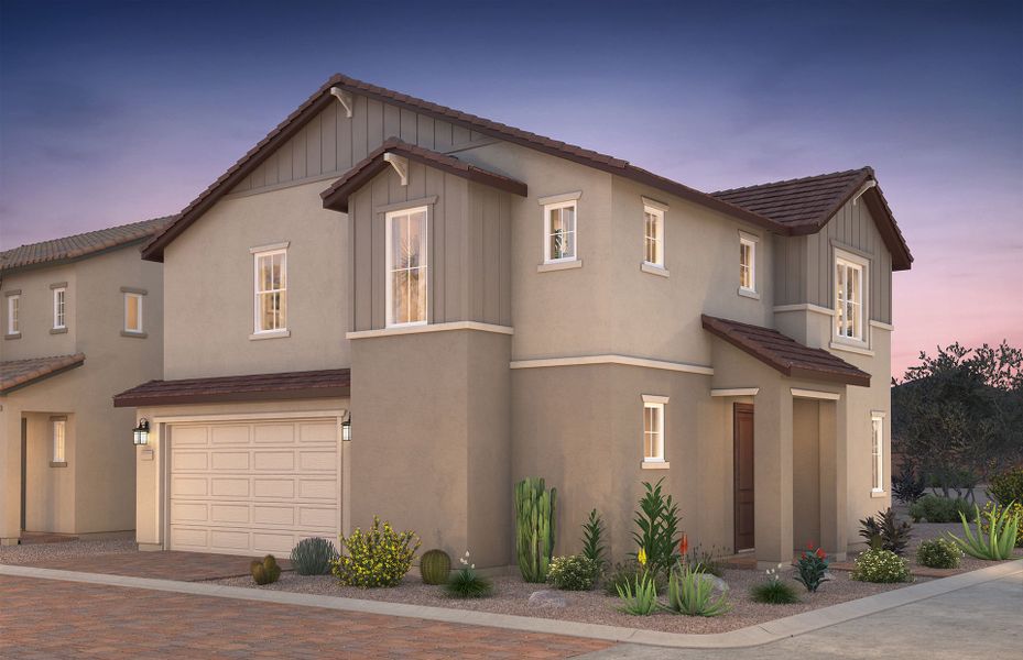 Representative exterior photo of a completed home built from the Eldora by Pulte Homes in Asante- Atrium Series, Surprise, AZ (Image 2).