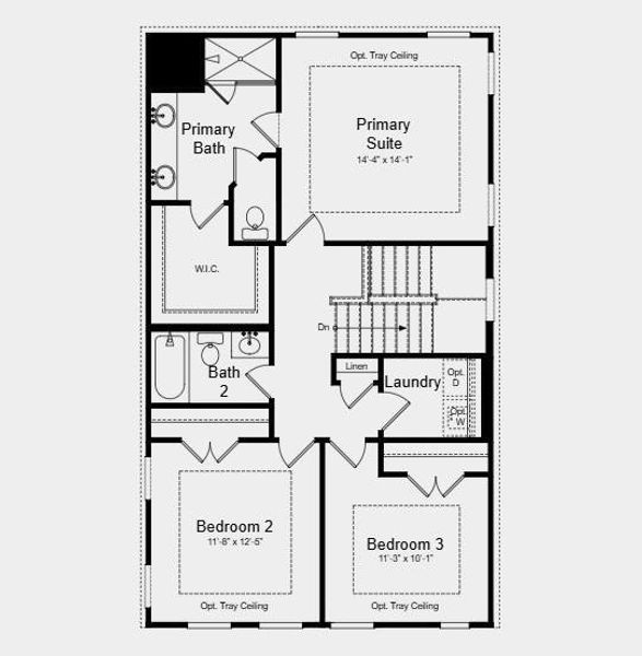 2D floor plan layout of this home in Hampton Trace, Marietta, GA (Image 6).