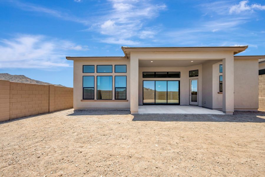 Exterior details and patio area of a home in Skyline at Verrado Regent Hills, Buckeye (Image 4).