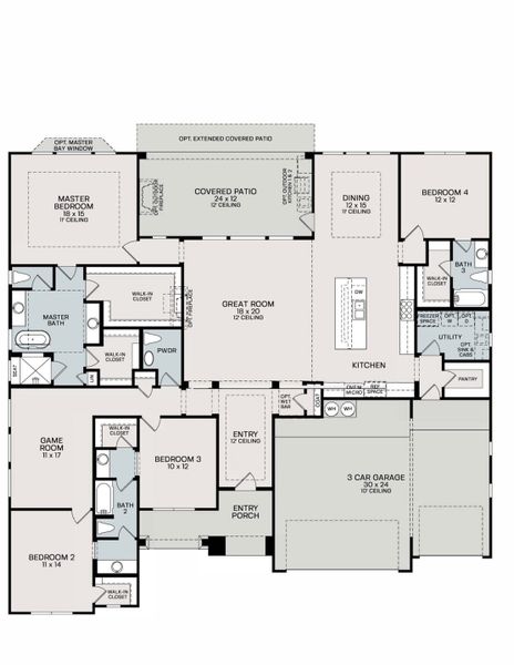Portland Floor Plan Layout in Audubon 80's, Magnolia | Sitterle Homes