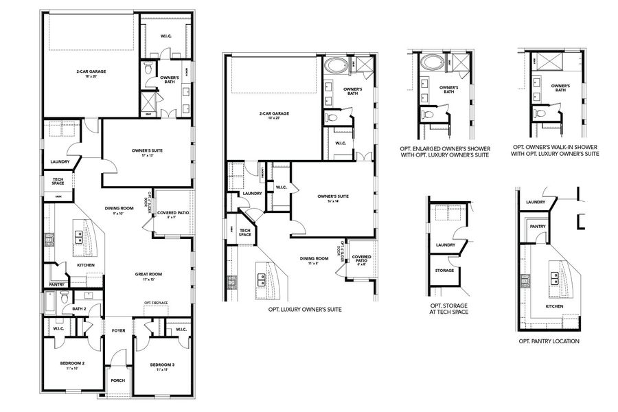 2D floor plan layout for the Carroll ll by DRB Homes in Heritage Park, Garland, TX (Image 2). 2D floor plan layout for the Carroll ll by DRB Homes in Heritage Park, Garland, TX (Image 2).