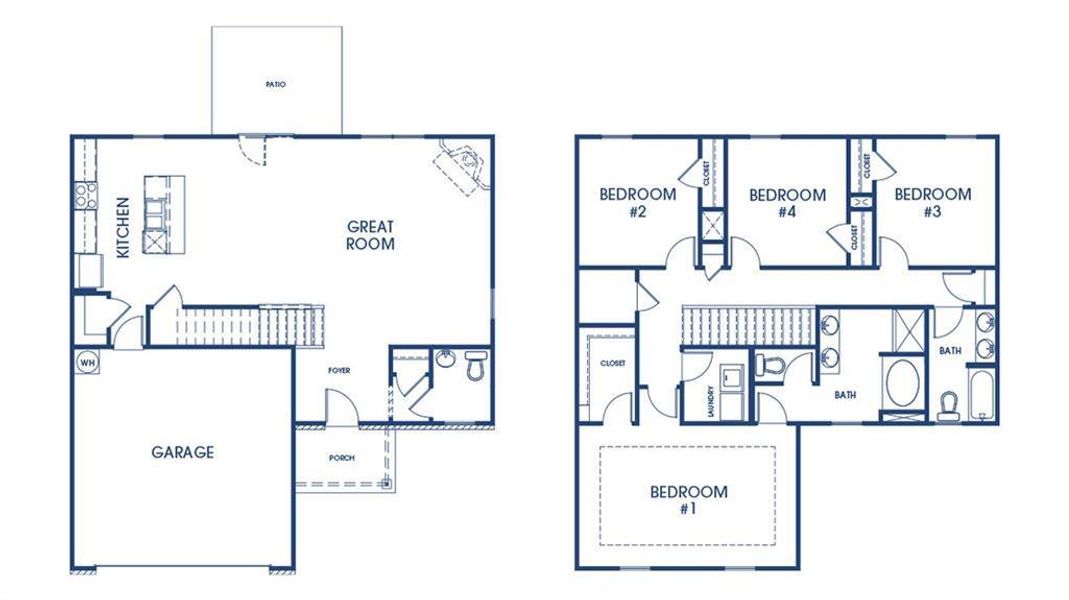 2D floor plan layout of this home in Fox Crossing, Griffin, GA (Image 3).