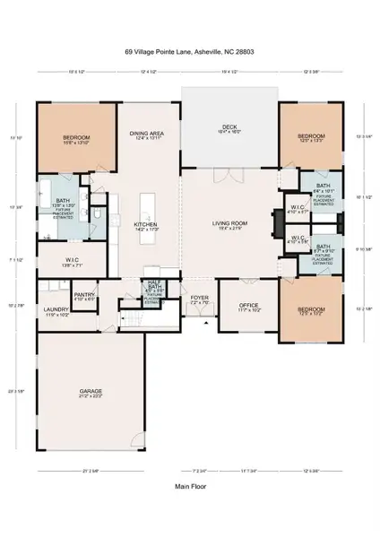 2D floor plan layout of this home in , Asheville, NC (Image 4). 2D floor plan layout of this home in , Asheville, NC (Image 4).
