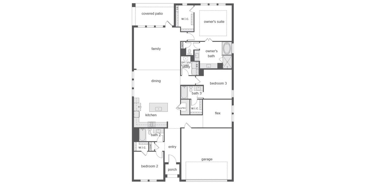 2D floor plan layout for the Chapelle by Normandy Homes in Painted Tree - South, McKinney, TX (Image 3).