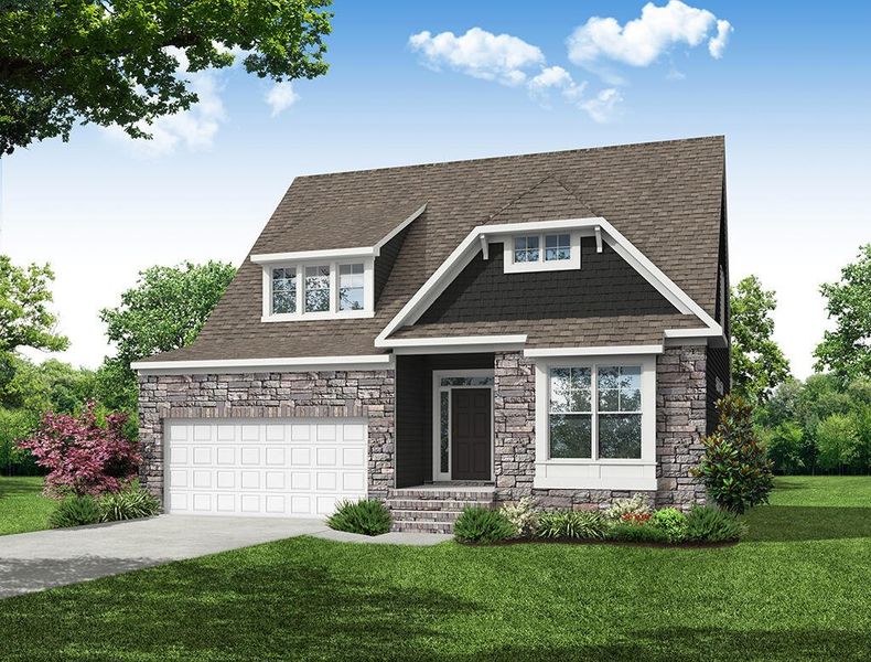 Representative exterior photo of a completed home built from the Amelia by Eastwood Homes in Enclave at Riverdale, Huntersville, NC (Image 7).