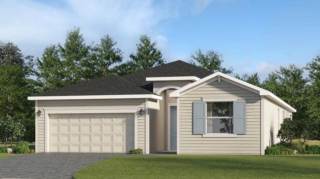 Front exterior of a new home in Lennar at Turnleaf: Executive Homes, Punta Gorda, FL, highlighting curb appeal (Image 1).