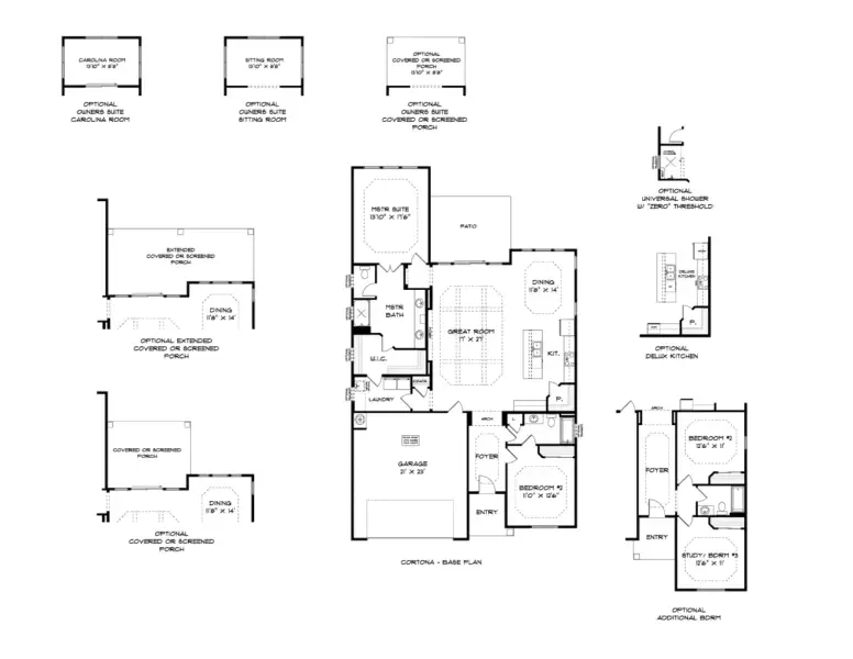 2D floor plan layout of this home in Courtyards by Carrell, Ocean Isle Beach, NC (Image 6).