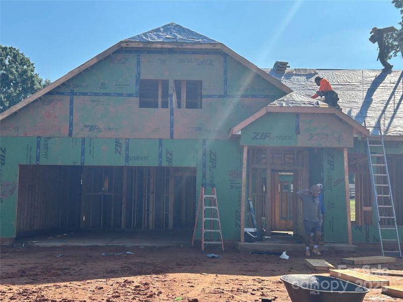In-progress construction of a new home in The Courtyards at Hodges Farm, Charlotte, NC (Image 3).