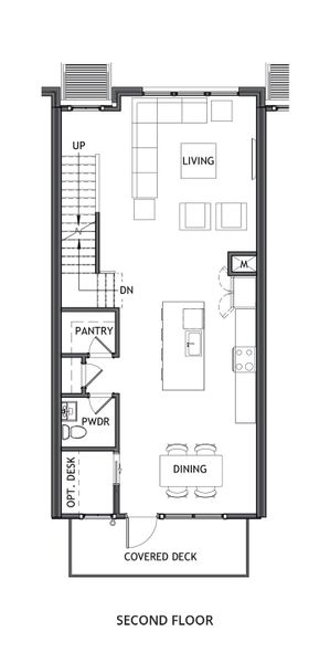 2D floor plan layout for the Adeline by Brock Built in The Gathering Alpharetta, Alpharetta, GA (Image 4).