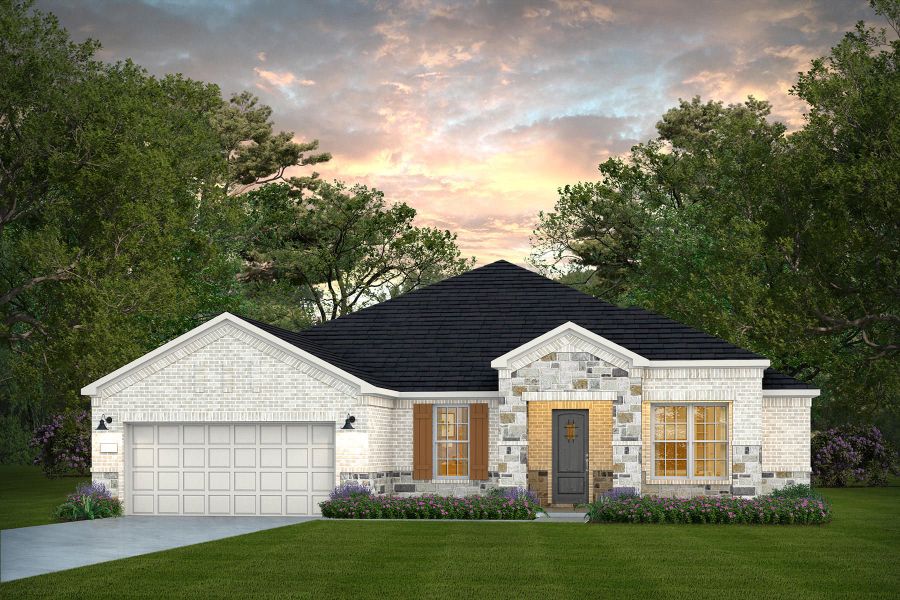 Representative exterior photo of a completed home built from the Stardom by Del Webb in Del Webb Fulshear, Fulshear, TX (Image 23). Representative exterior photo of a completed home built from the Stardom by Del Webb in Del Webb Fulshear, Fulshear, TX (Image 23).