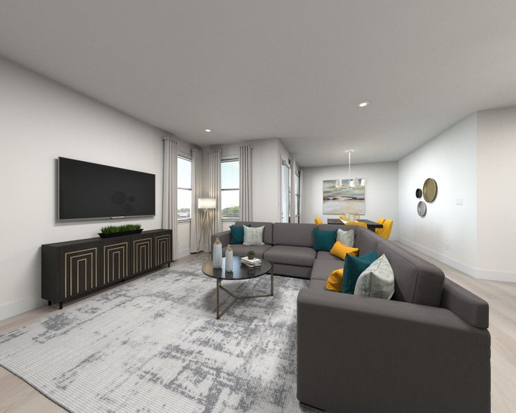 Spend family movie nights in the spacious great room.