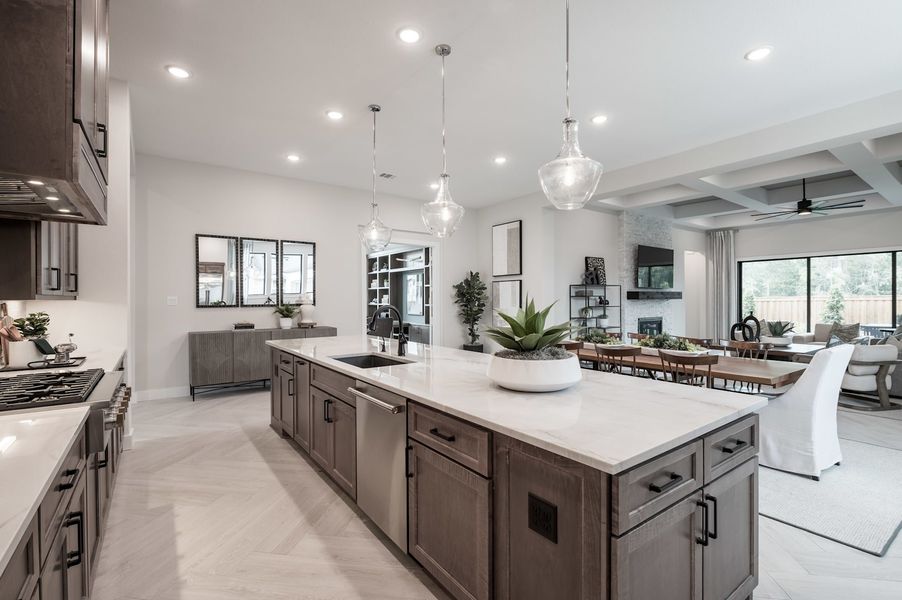 Representative furnished interior of a home built from the Carignan by Tri Pointe Homes in Woodson’s Reserve, Spring (Image 39).