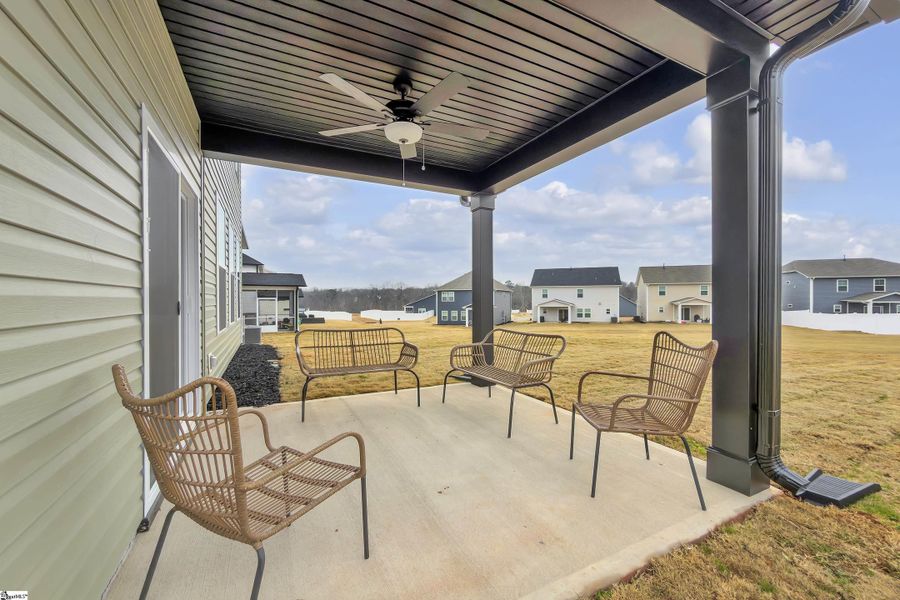 Exterior details and patio area of a home in Sedona, Greenville (Image 3).