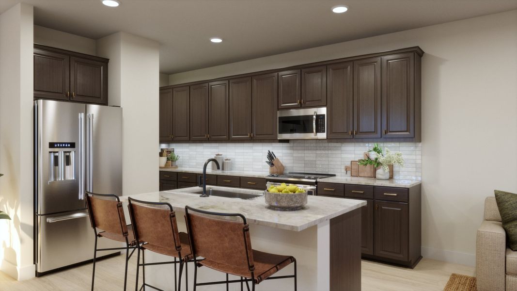 Representative furnished interior of a home built from the 2501 by Risewell Homes in Harvest Crossing, Aurora (Image 4).
