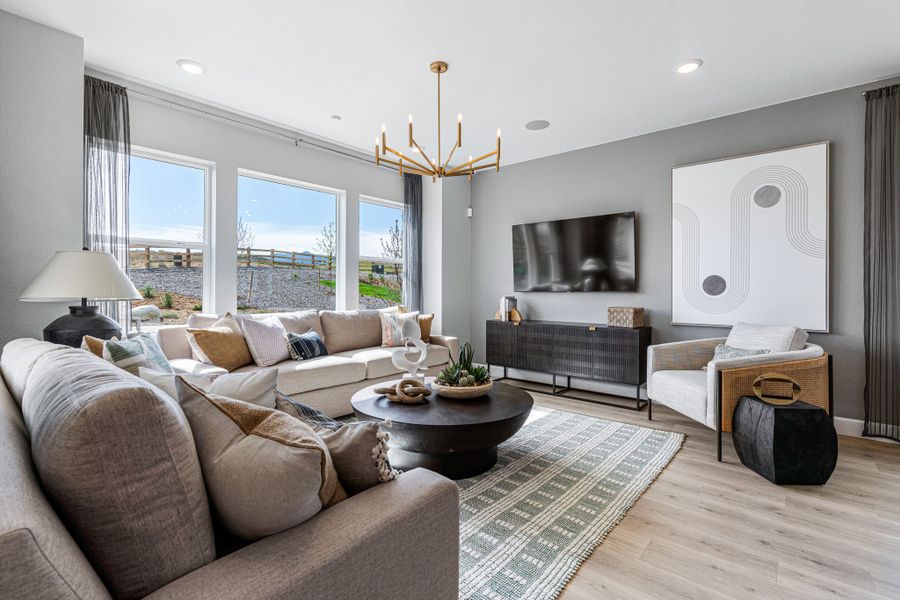Representative furnished interior of a home built from the Estes by Taylor Morrison in Dawson Trails Town Collection, Castle Rock (Image 20).