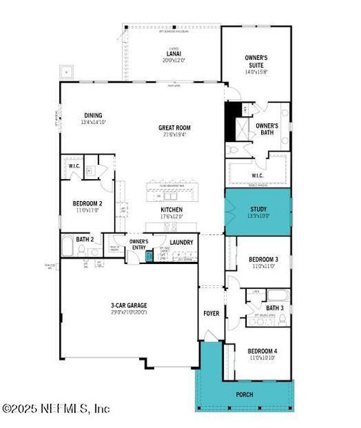 2D floor plan layout of this home in RiverTown - Forest, St. Johns, FL (Image 3).