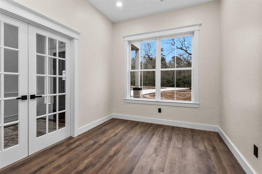 This is a view of your office space. The lighting in this room is fantastic for using this space as an office, sitting room for reading or craft room.