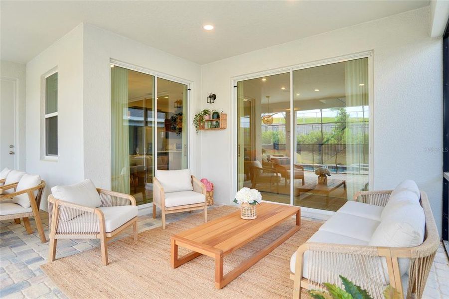 Exterior details and patio area of a home in Solara Resort, Kissimmee (Image 3).