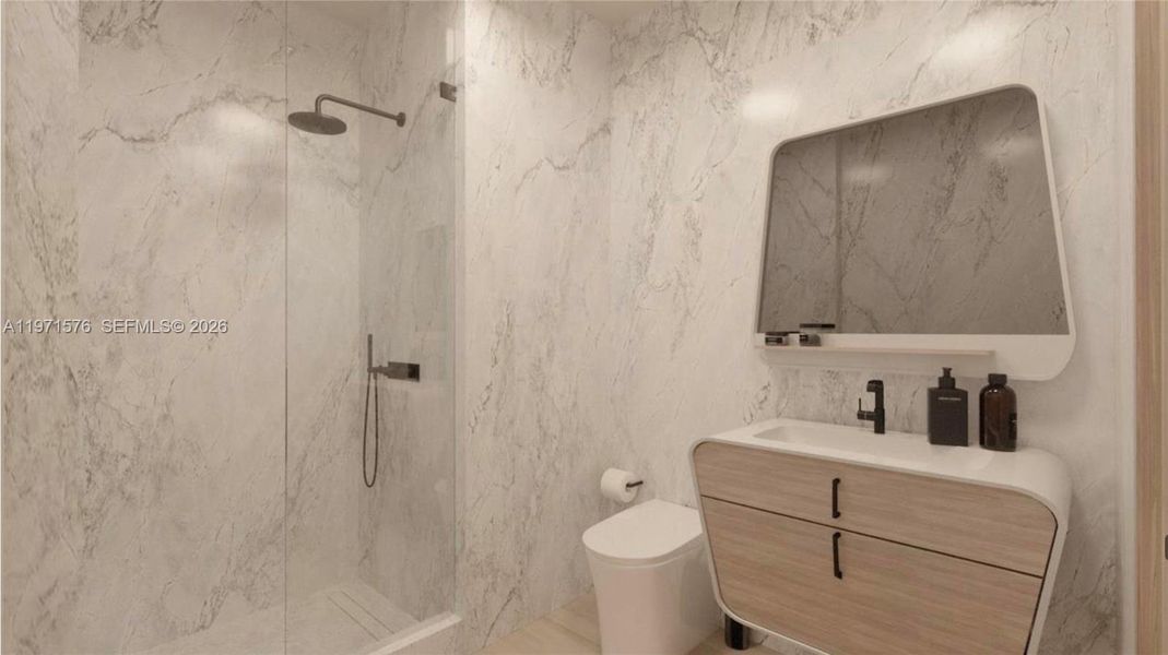 Furnished interior view inside a new home in , Miami Beach (Image 13).