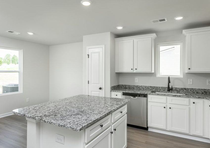 Spacious kitchen island