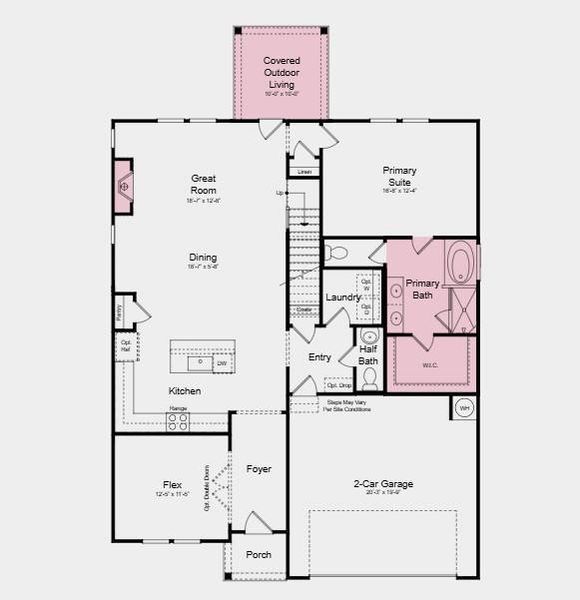 2D floor plan layout of this home in Windance Lake, Loganville, GA (Image 4).