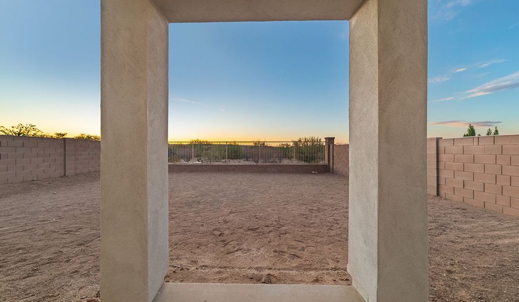 Exterior details and patio area of a home in Entrada Del Toro at Rancho Sahuarita, Sahuarita (Image 24).