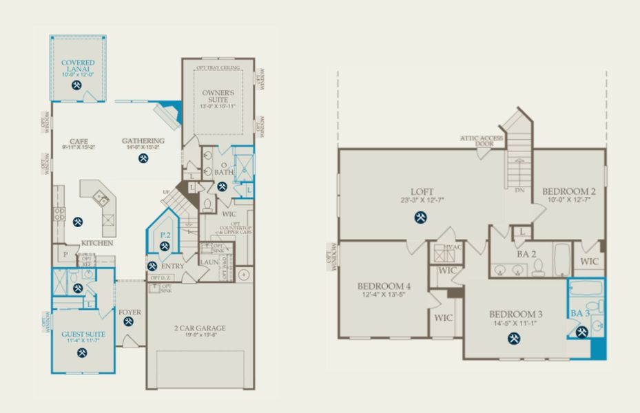 2D floor plan layout of this home in Grand Arbor, Blythewood, SC (Image 4).
