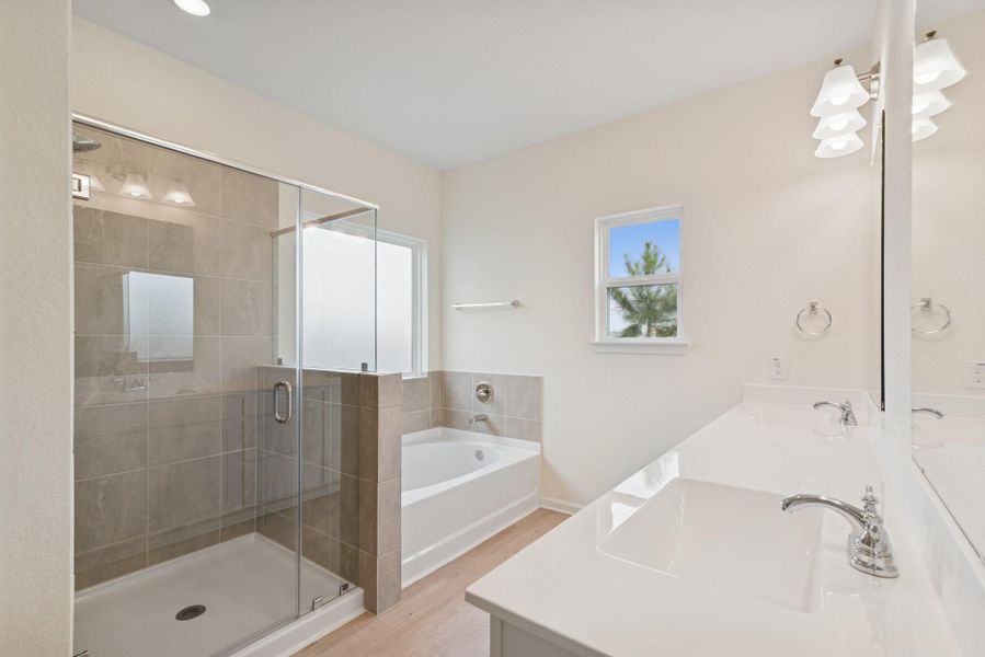 The Oakshire II- Primary Bath with Garden Tub and Walk-In Shower